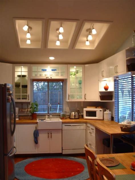 How to install pot lights in kitchen ceiling. remodel flourescent light box in kitchen | ... light ...