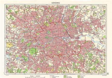 Travel Infographic 1950s London Map London Map 1950s