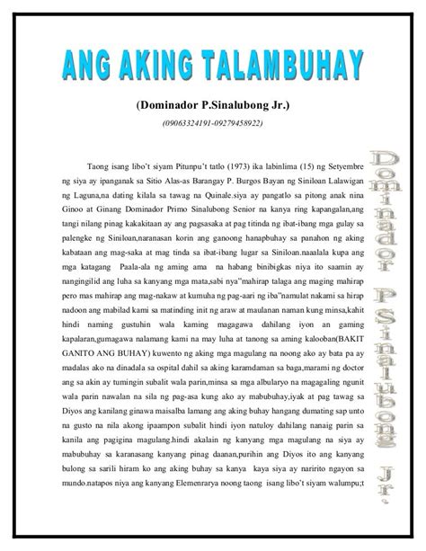 Ang Aking Talambuhay