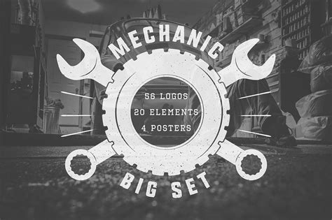 Set Of Vintage Mechanic Logos Logo Templates Creative Market