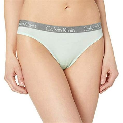 Calvin Klein Calvin Klein Underwear Women S Radiant Cotton Thong Elysian Green Medium New