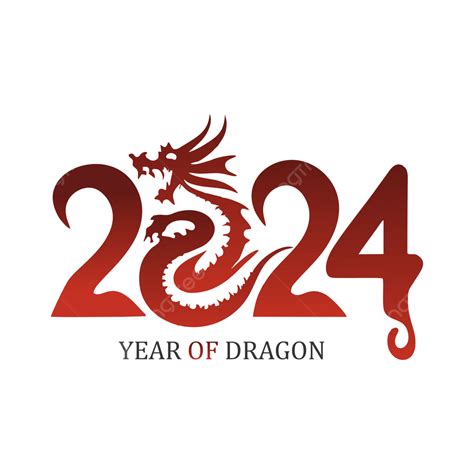 2024 Year Of Dragon Hand Drawn Vector Calendar Logo Transparent Image