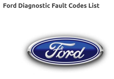 Ford Diagnostic Trouble Codes Comprehensive Guide