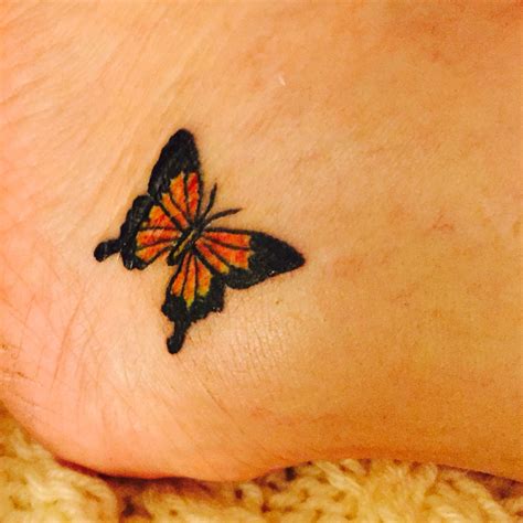 Small Simple Monarch Butterfly Tattoo On Lower Ankle With Images