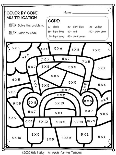 Back to School Color by Number Worksheets | Third grade math worksheets