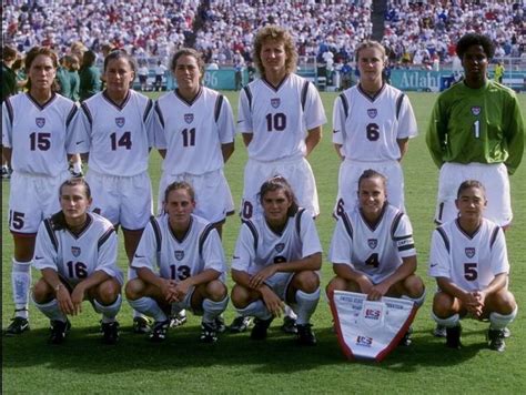 1996 Olympics Highlights Team Photo Of The Us Womens Soccer Team Before A 2 1 Win Over