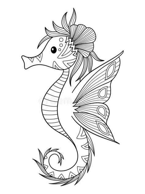 Cute Seahorse Coloring Pages It Consists Of Simple And Intricate