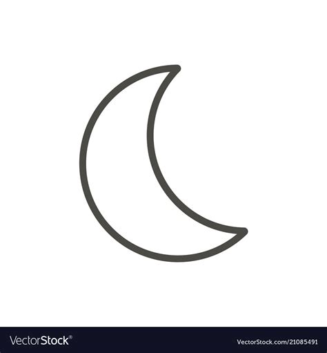 Moon Icon Line Night Symbol Royalty Free Vector Image
