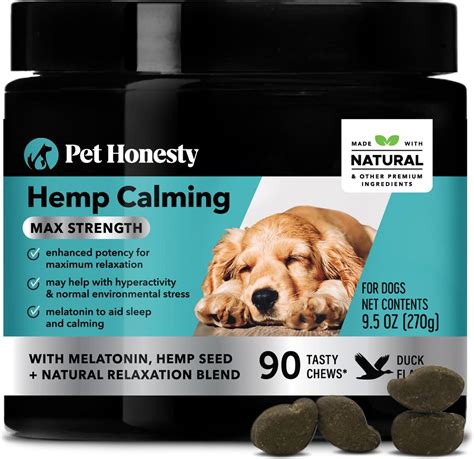 Pethonesty Calming Hemp Max Strength Calming Support Duck Flavor Dog