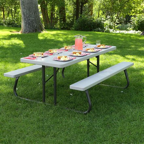 Lifetime Products Ft Folding Putty Picnic Table Picnic Tables At