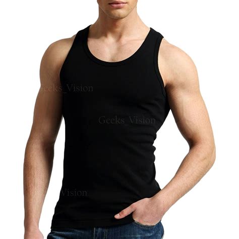 3 6 pack mens 100 cotton tank top a shirt wife beater undershirt workout shirt ebay