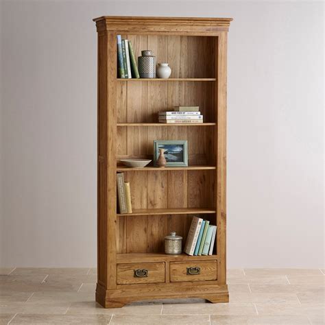 French Farmhouse Tall Bookcase Solid Oak Oak Furniture Land