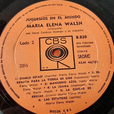Sin Tapa Disco Maria Elena Walsh Juguemos En El Mundo If0 Meses Sin