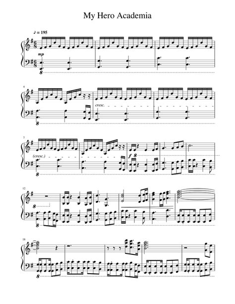 My Hero Academia Sheet Music For Piano Download Free In Pdf Or Midi