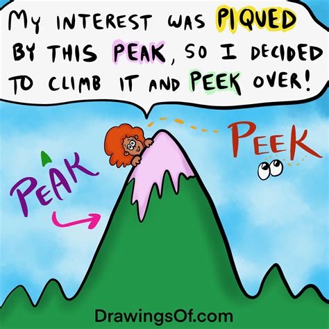 Peek Vs Peak Or Pique Whats The Difference Drawings Of