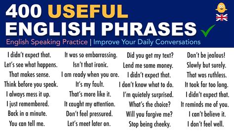 400 Useful English Phrases For Daily Use English Speaking Practice