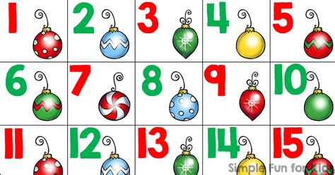 If you print the cards within a specific area and time at various times, you will want to produce sure the area from the card is visible. Christmas Countdown Day 6: Christmas Ornament Number Cards ...