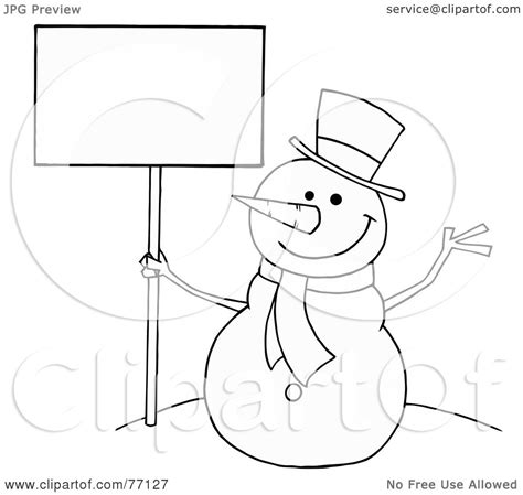 Another snowman clip art at clker.com coloring page of snowman holding a broom for kids. Royalty-Free (RF) Clipart Illustration of a Black And ...
