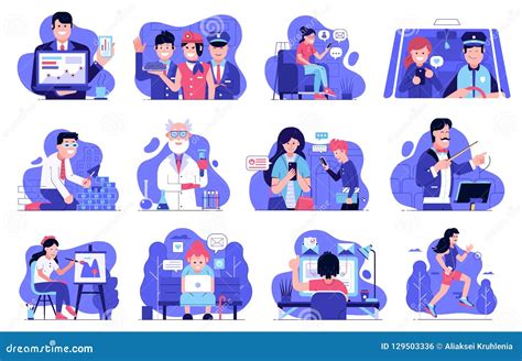 User Experience Illustrations With It People Stock Vector