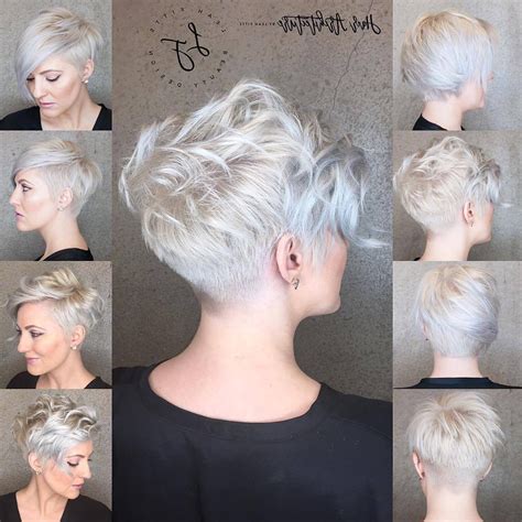 2020 Latest Blonde Pixie Haircuts With Curly Bangs