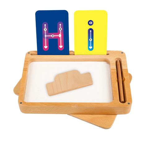 Buy Blue Ginkgo Sand Tracing Tray Wooden Montessori Sand Tray With