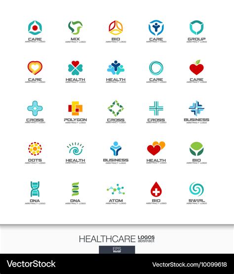 Abstract Logo Set For Business Company Healthcare Vector Image