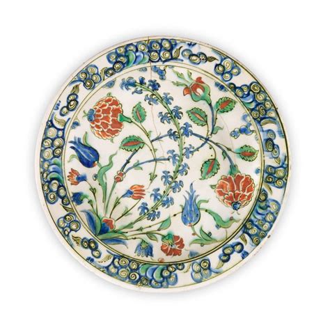 An Iznik Pottery Dish Turkey Late 16th Century Pottery Pottery