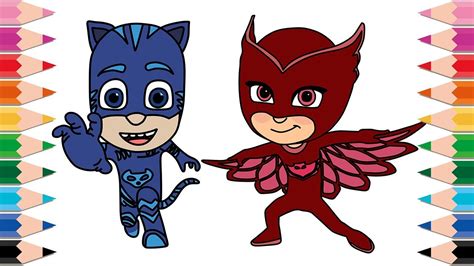 How to draw pj masks coloring pages for kids , toddlers l step by step drawing pages for preschoolpic.twitter.com/8homjmsbdj. How to Draw PJ Masks Catboy and Owlette for Kids Learn ...