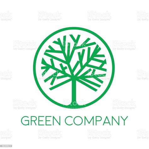 Sign Green Tree Forestry Companies Stock Illustration Download Image