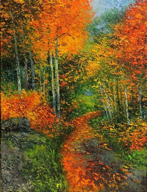 Blue Ridge Forest Pathway 12x16 Signed Original Impressionist Oil