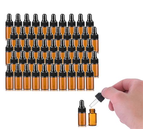 Buy 50 Pack3ml Amber Glass Dropper Vial For Essential Oilsempty Glass