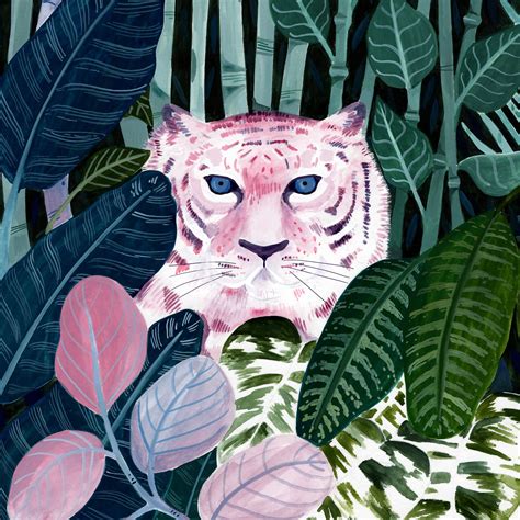 Pink Tiger Giclee Art Print Tiger Print Jungle Print Etsy