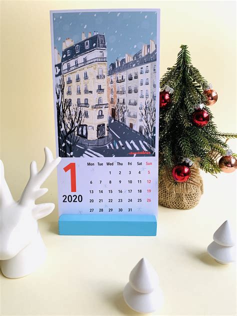 Desk Calendar 2020 Wood Standstocking Stuffer2020 Desktop Calendar