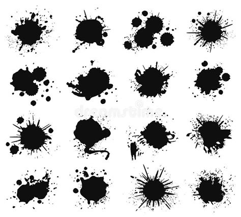 Gerichte Penseel Inkt Stappen En Splatters Met Vuile Textuurverf