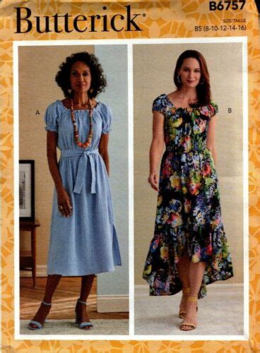 Butterick Sewing Pattern B6757 6757 Womens Dress Size 8 10 12 14 16 New Ebay