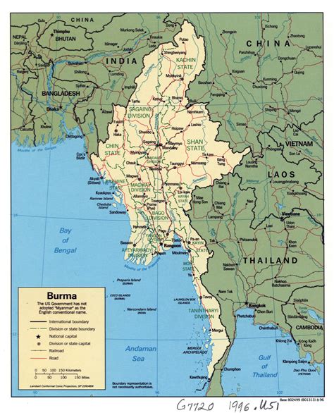 Burma Myanmar World Map