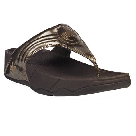 Fitflop black patent leather walkstar 3 thong flip flop casual sandals women 7.5. FitFlop™ Walkstar III Bronze 028-012 - FitFlop™ from ...