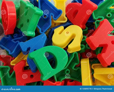 Plastic Colorful Letters Alphabet Background Stock Photo Image Of