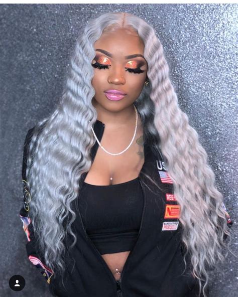 Gray Grey Weave Hairstyles With Color Full Lace Wigs For Black Women