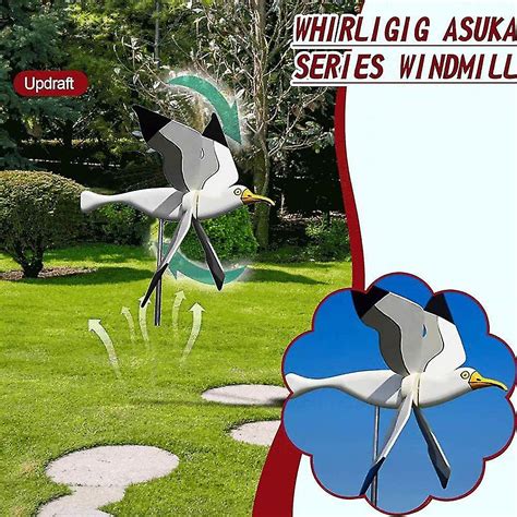 Whirligig Asuka Seagull Windmill Wind Spinner Outdoor Garden Ornaments