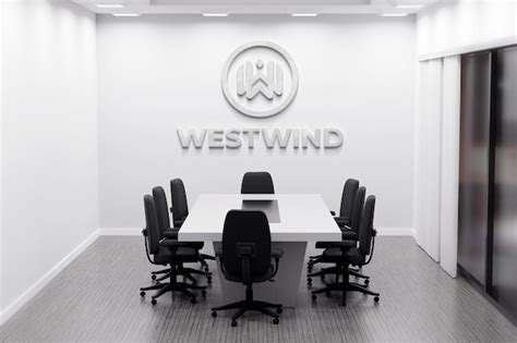 Premium Psd Logo Mockup Of Office With White Wall In Meeting Room