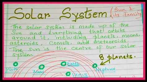 8 Planets Of Solar System Definition Of Solar System Youtube