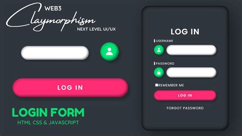 Web3 Tutorial Clay Morphism Login Form Using HTML CSS UI UX Design