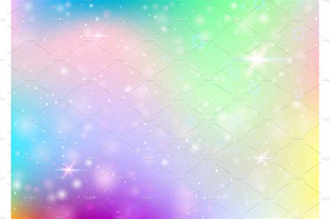 Unicorn Background With Rainbow Mesh Vector Graphics ~ Creative Market