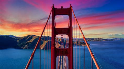 Golden Gate Bridge At Sunset 5k Wallpapers Hd Wallpapers