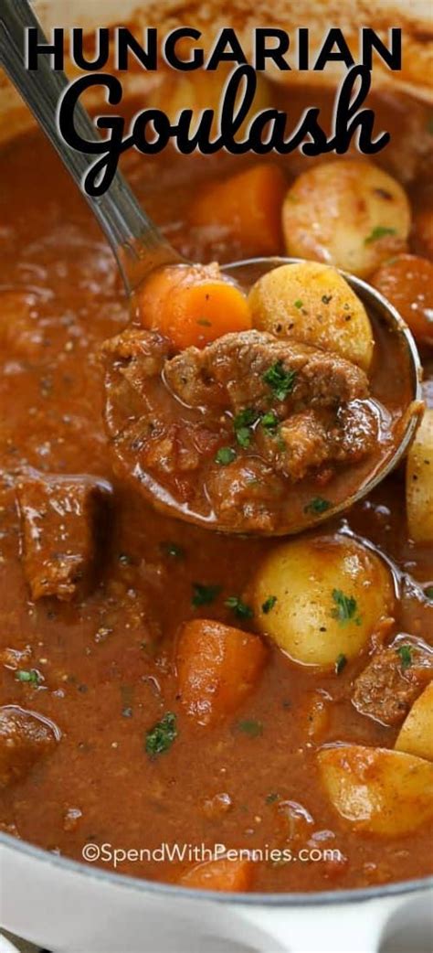Traditional hungarian goulash is a beef and vegetable dish seasoned with paprika that is usually served over buttered noodles for a hearty, satisfying meal. Hungarian goulash is the best comfort food you will make ...