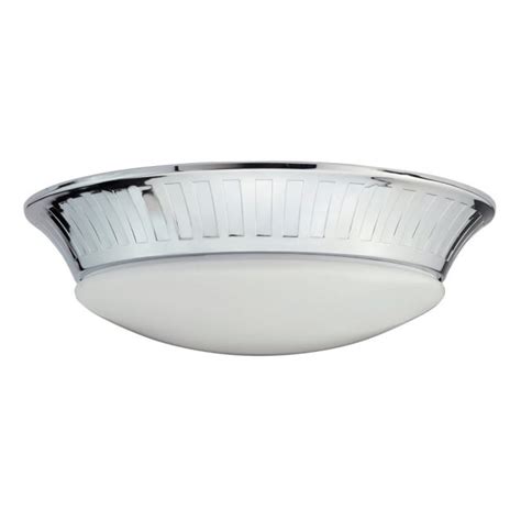 Modern Classic Bathroom Ceiling Light With Tapered Chrome Surround