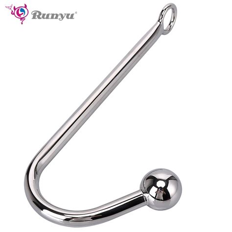 Stainless Steel Anal Hook With Anal Beads Hole Anal Hook Metal Butt