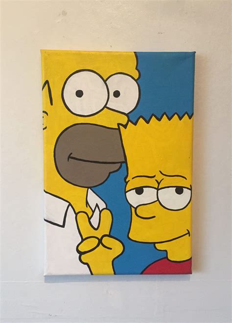 The Simpsons Diy Canvas Art Cartoon Painting Canvas Drawings