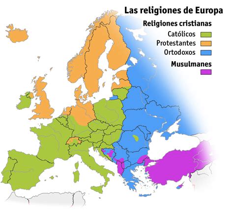 Mapa De Las Religiones Del Continente Europeo Kartographie Karten